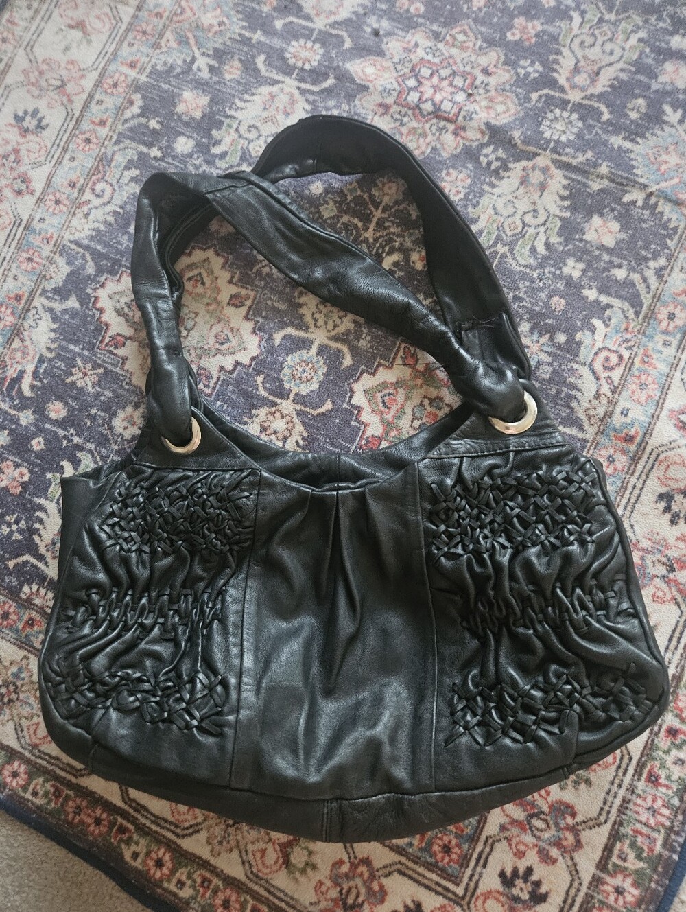 Y2K Wittner Black Leather Runched Purse